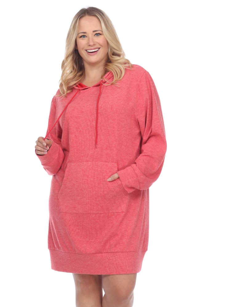 Red hooded sweatshirt dress shop